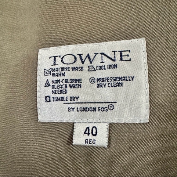 London Fog “Towne” Tan Double-Breasted Overcoat-Belted, Zip-Out Lining, 40R - Picture 5 of 7